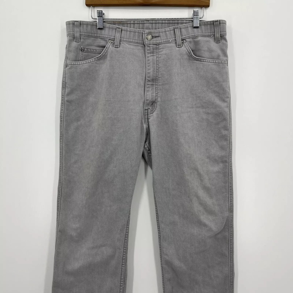 Levi's‎ Jeans Men's Size 38 Gray Cotton Blend Leather Tab Vintage 90s Paper Tag - Picture 3 of 10